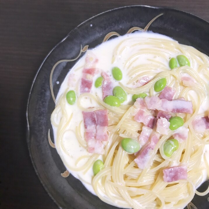ベーコンと枝豆のチーズクリームパスタ レシピ 作り方 By Ldi 楽天レシピ ベーコンと枝豆のチーズクリームパスタ レシピ 作り方 By Ldi 楽天レシピ